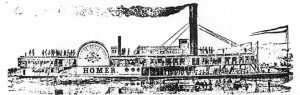 Drawing of the S.S. Homer from a New Orleans newspaper, ca. 1860