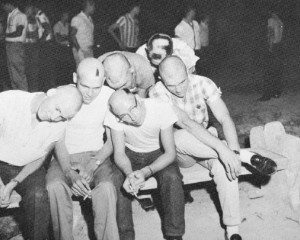 Freshman Initiation Haircuts in 1959 photo