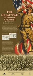 The Arkansas History Commission offers The Great War: Arkansas in World War I and other traveling exhibit at no cost to educational and cultural institutions in Arkansas. Image courtesy of the Arkansas State Archives.