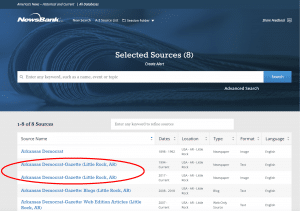 Screenshot of Arkansas Democratic Gazette website