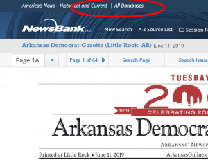 Screenshot of Arkansas Democratic Gazette website