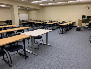 Magale 117 classroom update showing new desk layout